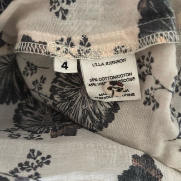 Ulla Johnson Erin Top Gardenia Floral Flutter Sleeve Size 4 Viscose Cotton Blend - Picture 15 of 16